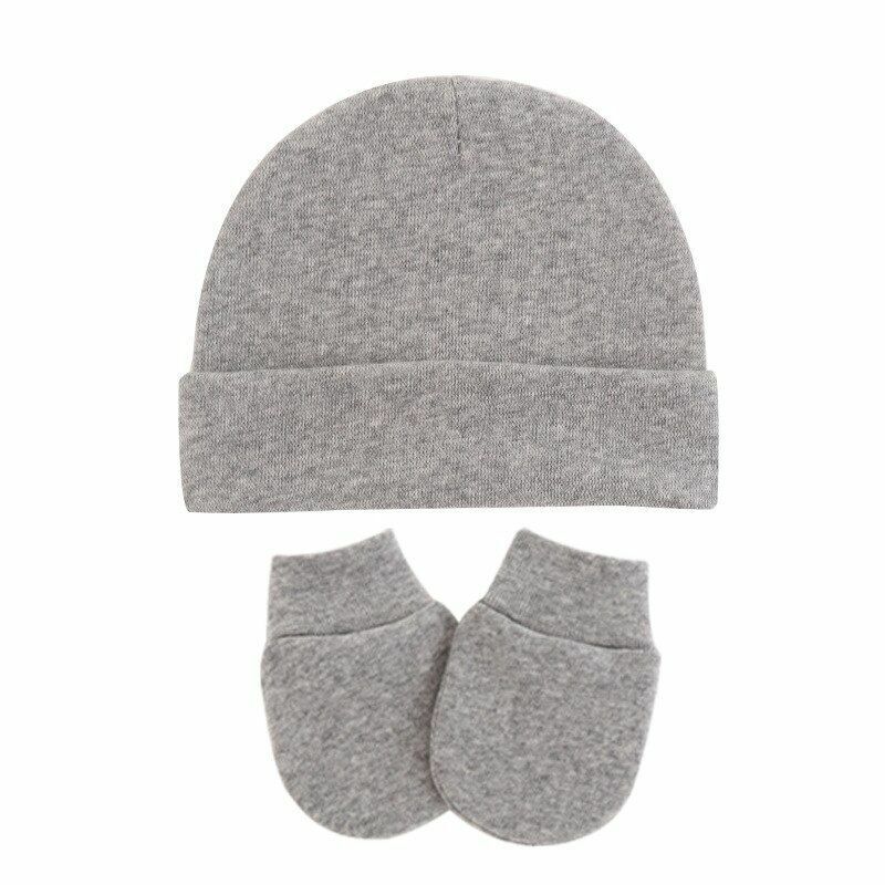 Hats Gloves 3pcs/Lot Solid Childrens Cotton Baby Winter Warm Cap Toddler Beanie
