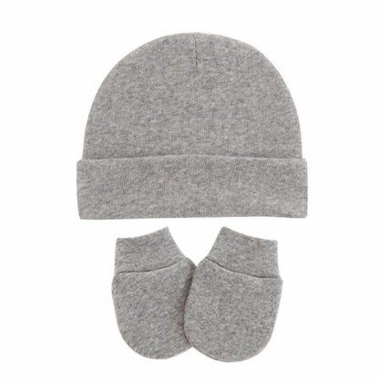 Hats Gloves 3pcs/Lot Solid Childrens Cotton Baby Winter Warm Cap Toddler Beanie