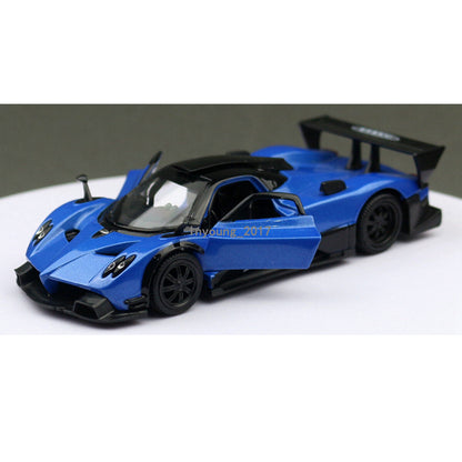 1/36 Scale Pagani Zonda R Model Car Diecast Toy Cars 2 Doors Open Pull Back Blue