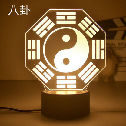 LED Night Light USB Buddha Lamp Shurangama Mantra Heart Sutra Attract Wealth