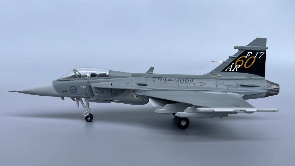 1:72 Aviation Saab JAS39A Gripen Swedish Air Force AF F17 Fighter Diecast Model