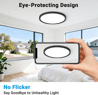 LED Flush Mount Ceiling Light,12Inch 24W,3000K/3500K/4000K/5000K/6500K 5 Color T