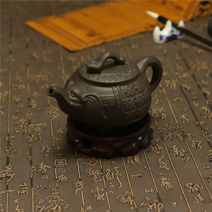 120 cc Chinese Yixing Zisha Clay Pottery Teapot Elephant Design Clay Pot