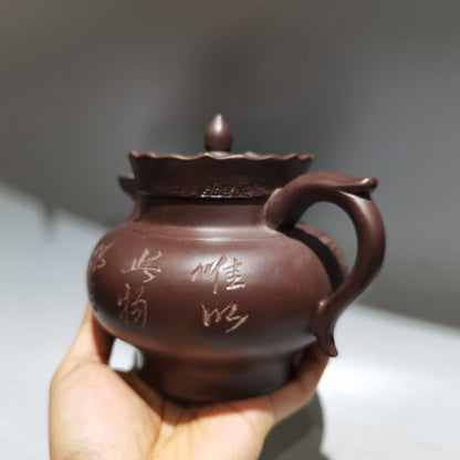 collect vintage chinese yixing purple clay teapot zisha Figure story teaware art