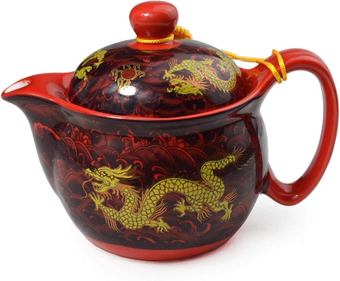 Porcelain Teapot 350ml Stainless Filter Infuser Chinese Dragon Flower Tea Pot