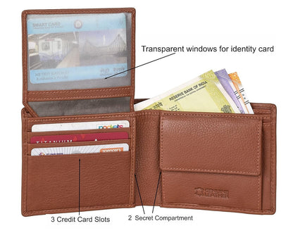 New Redwood Bi-Fold Leather Men's Wallet RFID Protection Gift Item