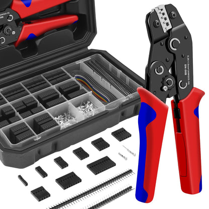 Electrical Crimper Pliers Wire Terminal Crimping Tool Male Female Connectors Set