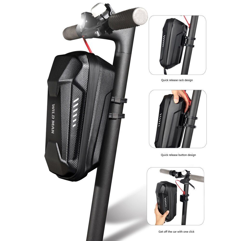 2/3 L Electric Scooter Front Storage Bag EVA Hard Shell Skateboard Hanging Pack