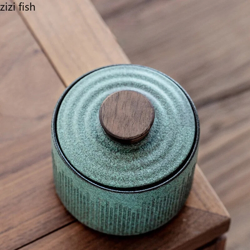 Small Tea Caddy Jar Sealed Jar Decorative Tank Tea Box Portable Tea Can Tea