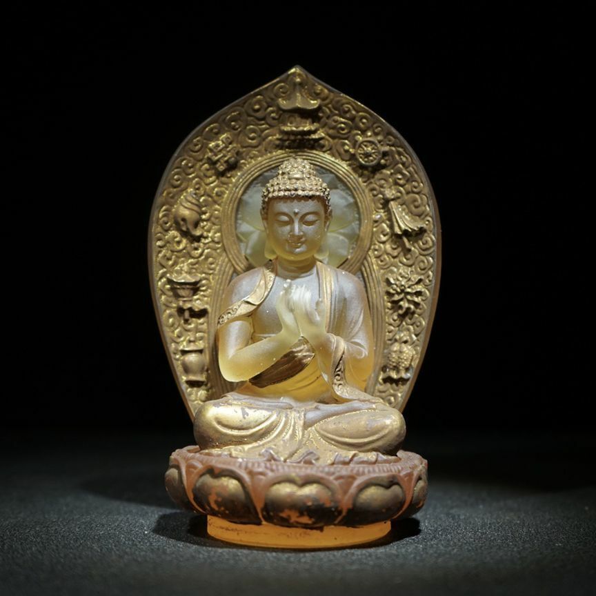 5.5"indian buddha statue for home zen antique glass bodhisattva praying Maitreya