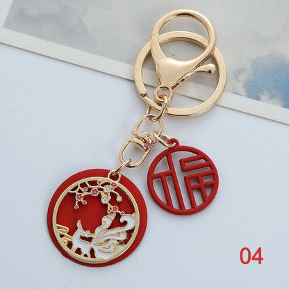 Unique Fox Dragon Panda Keychain Cute Drop Oil Key Chain Bag Car Key Decoration