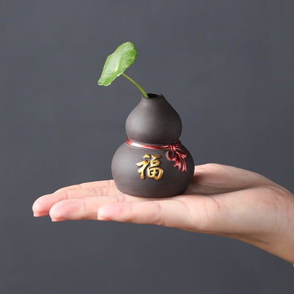 1pc Purple Clay Tea Pet Bonsai Ornaments Hydroponic Plants Tea Set Decoration