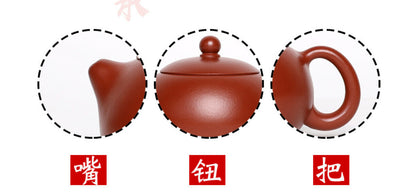 180cc Handmade Purple Sand Tea Pot in Yixing, China, Dahongbao Clay, Xishi Gongfu Tea Pot-
