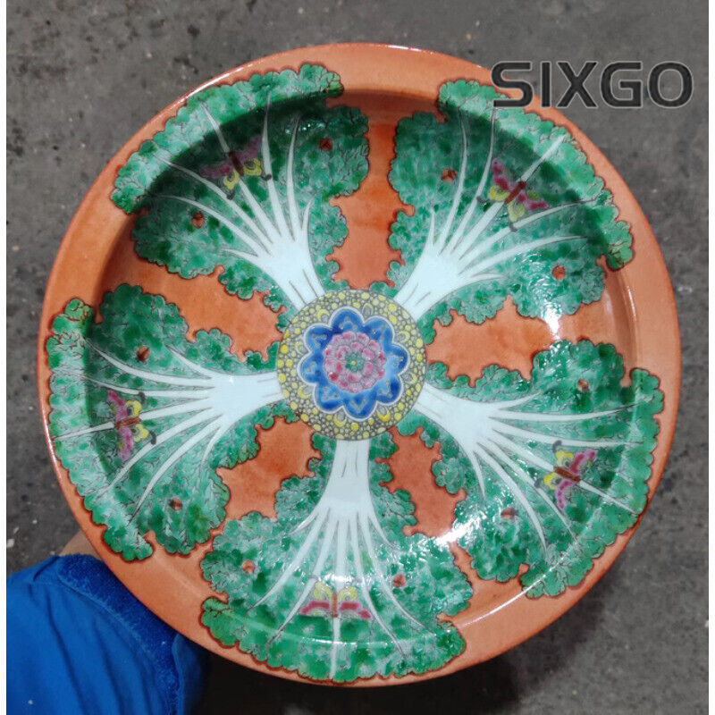 9" China Qing Famille Rose Porcelain Chinese Cabbage Grain Plates
