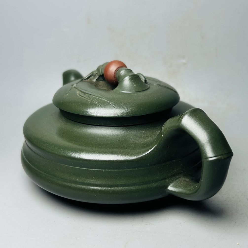 Vintage Chinese Yixing Purple Clay Teapot Zisha Ceremony Bamboo Tea Set Collect