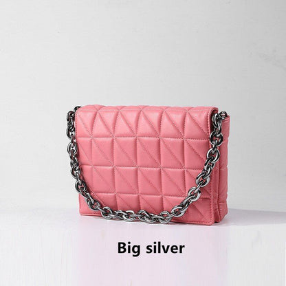 Handbag Green Small Flap Shoulder Bag Chain Clutch Bags Polyester Square Purse