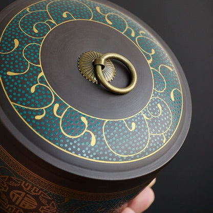 Sealed Canister For Loose Tea Small With Lid Yixing Zisha Purple Clay Tea Caddy
