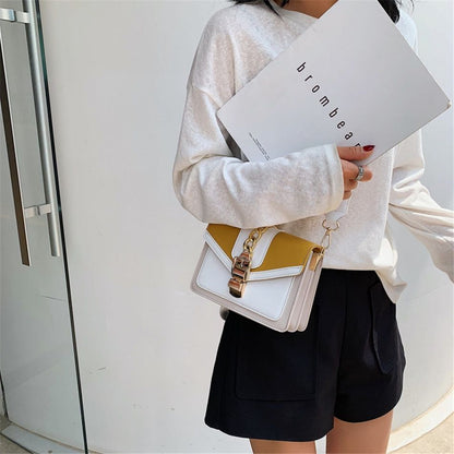 Mini Fashion Lock Flap Bag Synthetic Leather Shoulder Purse Handbag 20*15*7 CM