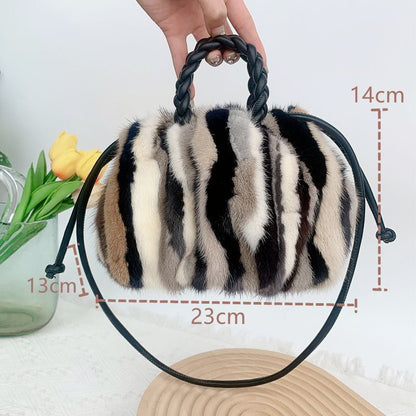 Plush Handbag Winter Fur Shoulder Bag Luxury Soft Warm Crossbody Bag Polyester
