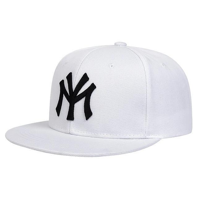Men Snapback Hat Trucker Style Flat Brim Baseball Cap Solid Plain Hats Ny La