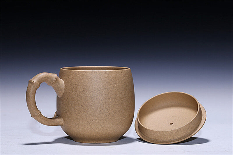 Authentic Yixing Zisha Sesame Duan Clay Teacup Infuser Cup Lid Saucer Office Mug