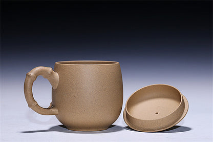 Authentic Yixing Zisha Sesame Duan Clay Teacup Infuser Cup Lid Saucer Office Mug