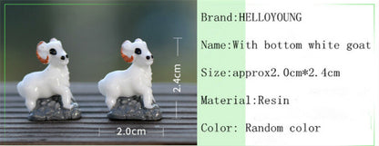 Mini 5pcs with Bottom White Goat Supplies Landscape Deco Creative Handicrafts