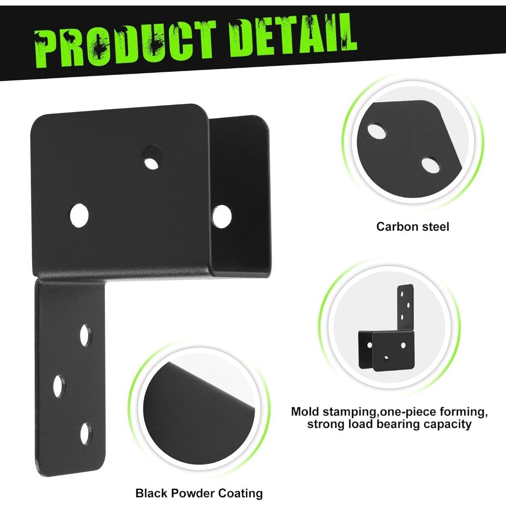14 Gauge Joist Hanger Brackets 4 Pcs Black Post Cap Tie for 2x4 2x6 Beam Support
