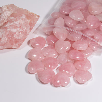 Natural Quartz Crystal Heart Shape Stone Healing Polished Gemstone 10pcs 30mm