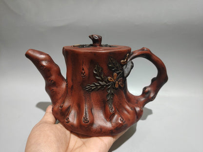 Chinese Yixing Zisha Clay Handmade Exquisite Tree Stump Teapot 31299
