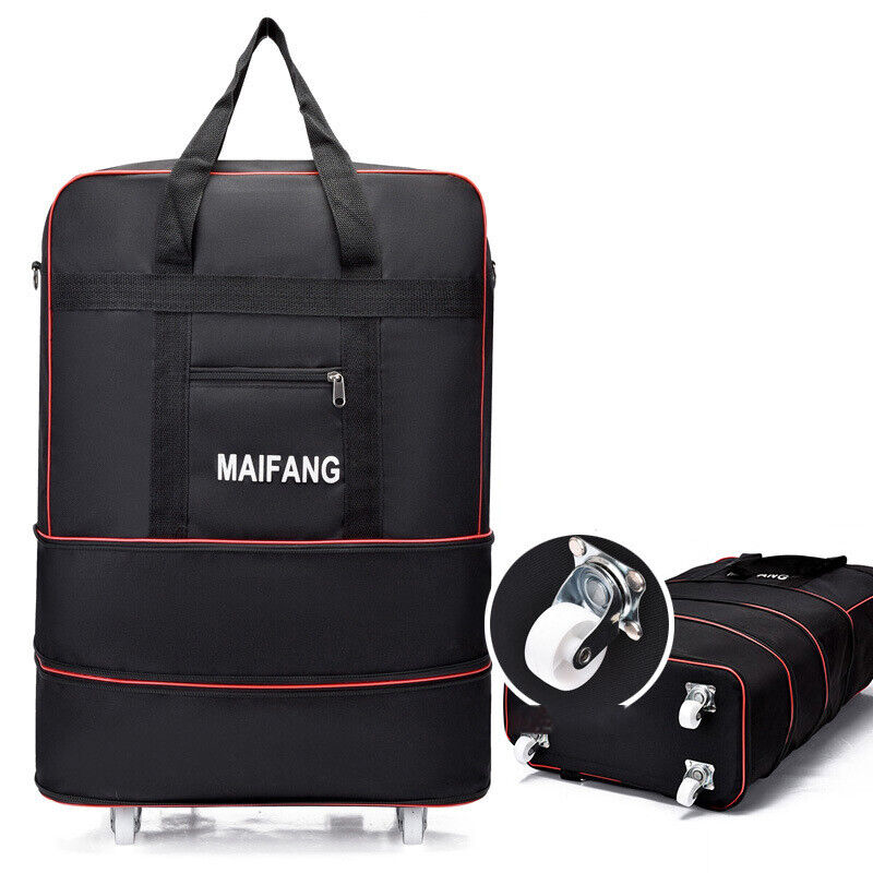 Large Capacity Foldable Luggage Trolley Bags Oxford Expendable Wheel Travel Bags