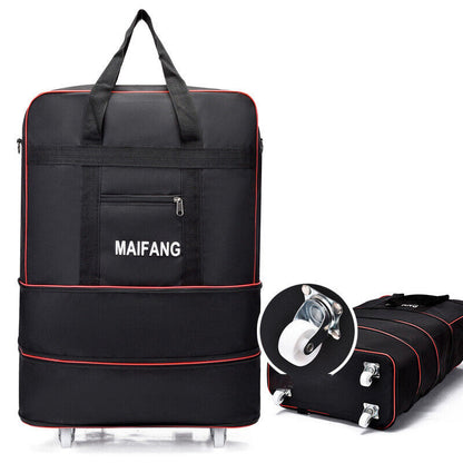 Large Capacity Foldable Luggage Trolley Bags Oxford Expendable Wheel Travel Bags