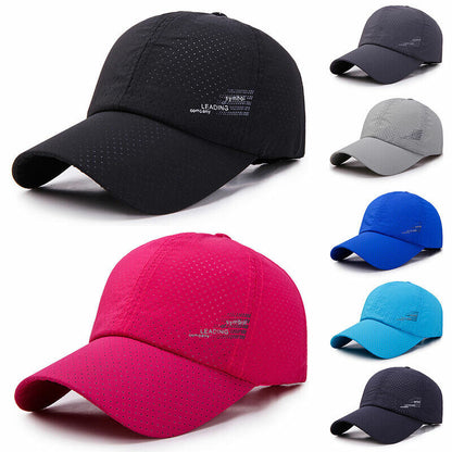 Unisex Quick Dry Baseball Cap Snapback Hat Breathable Sport Summer Outwear Hats