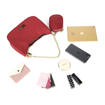 Shoulder Crossbody Pleated One Shoulder Bag Synthetic Leather Crossbody Purse