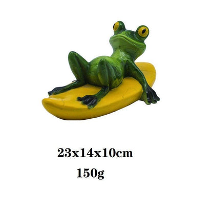 Frogs Statue Resin Floating Sculpture Desk Ornament Tank Garden Pond Decorations