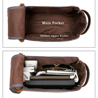 Toiletry Bag Shaving Kit Bag Leather Travel Shaving Bag Canvas Purse 24x12x15 Cm