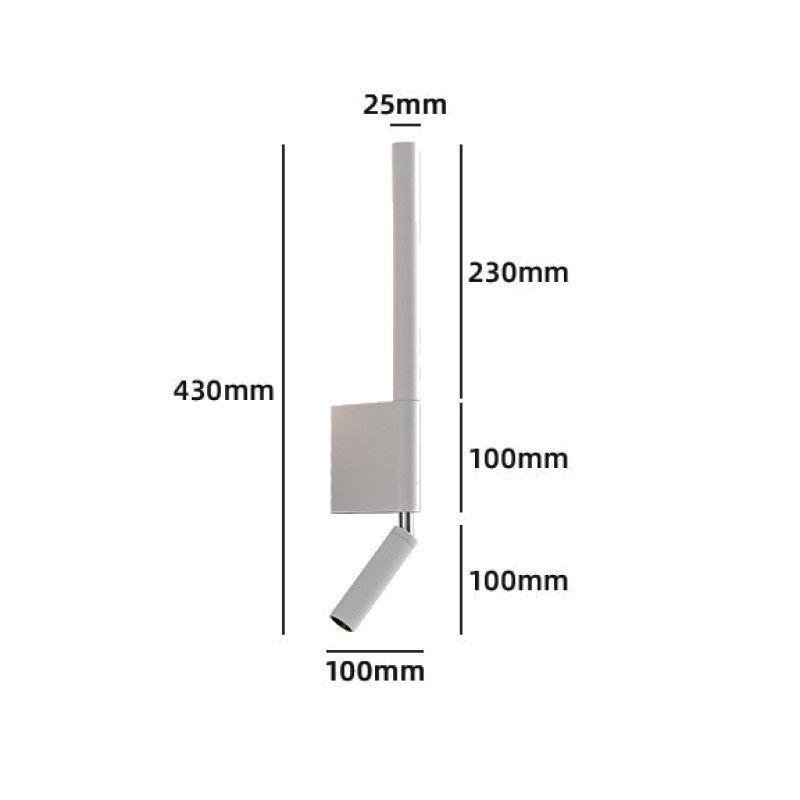 Bedside Wall Lamp Nordic 330 Degree Rotation Adjustable Indoor Lighting W/Switch