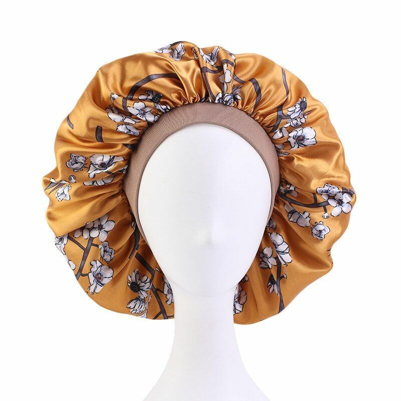 Sleep Night Cap Big Size Beauty Satin Silky Bonnet Head Cover Hat Curly Springy
