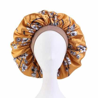 Sleep Night Cap Big Size Beauty Satin Silky Bonnet Head Cover Hat Curly Springy