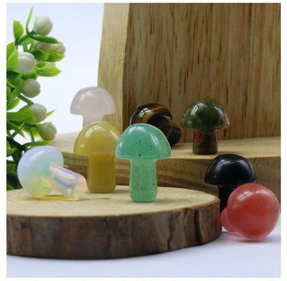 Wholesale 50pcs Natural Mini Mushroom Quartz Crystal Carved Polishing Healing