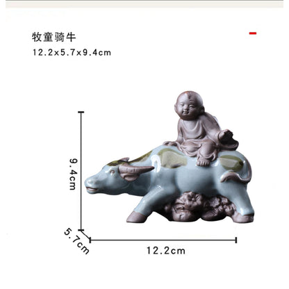 Purple Sands Tea Pet Ornament 12.2cm Kung Fu Tea Tray Decoration Tea Ceremony