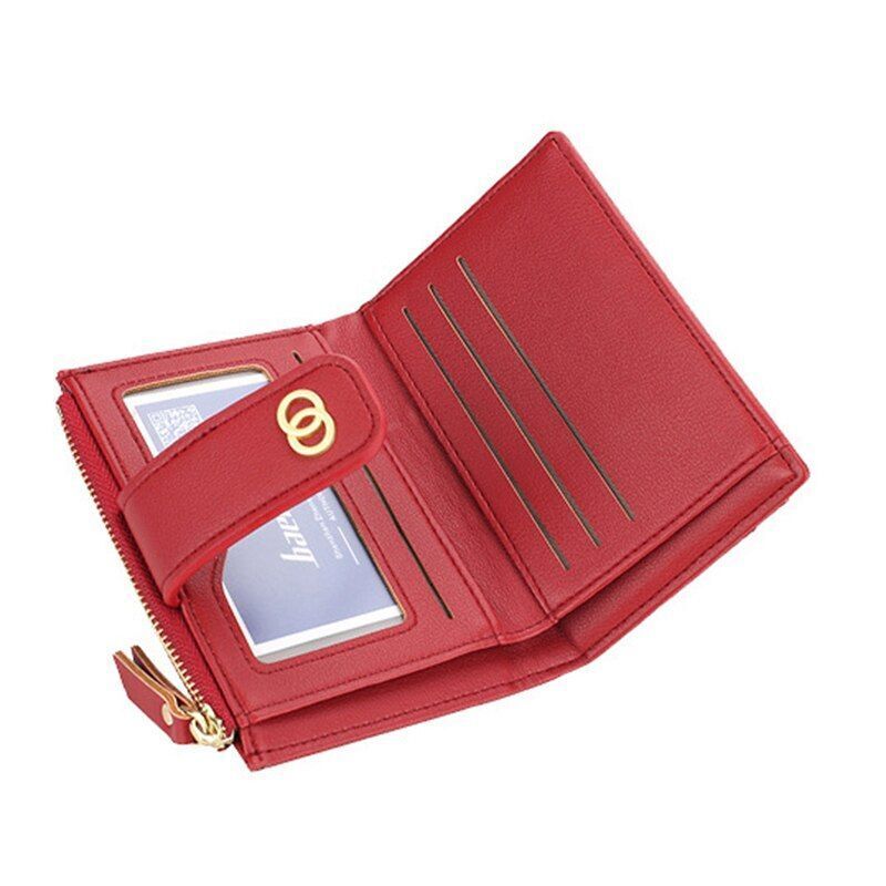 Synthetic Leather Wallet Purse Card Holder Coin Money Bag Zipper 12.5*9.5*2.5 CM