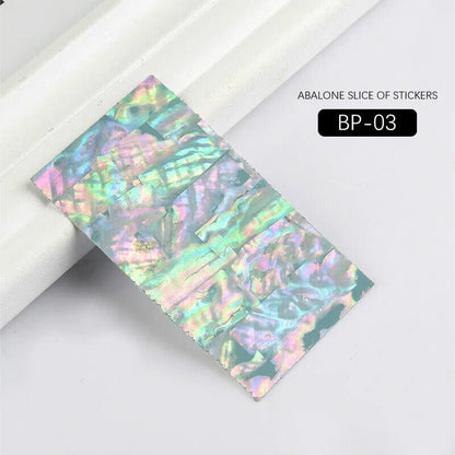 Nail Art Tool 3D Abalone Shell Slice Sticker Flakes Adhesive Decals DIY Manicure