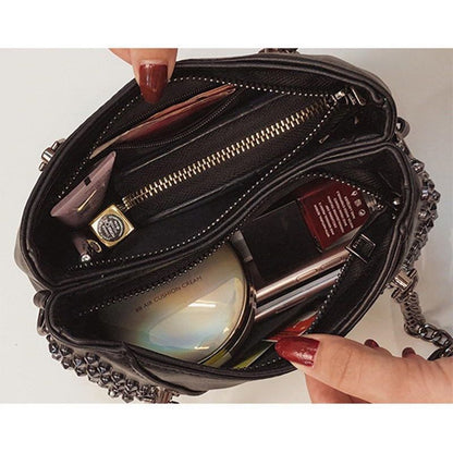 Shoulder Bag Small Purse Women Handbag Punk Synthetic Leather Messenger Purse