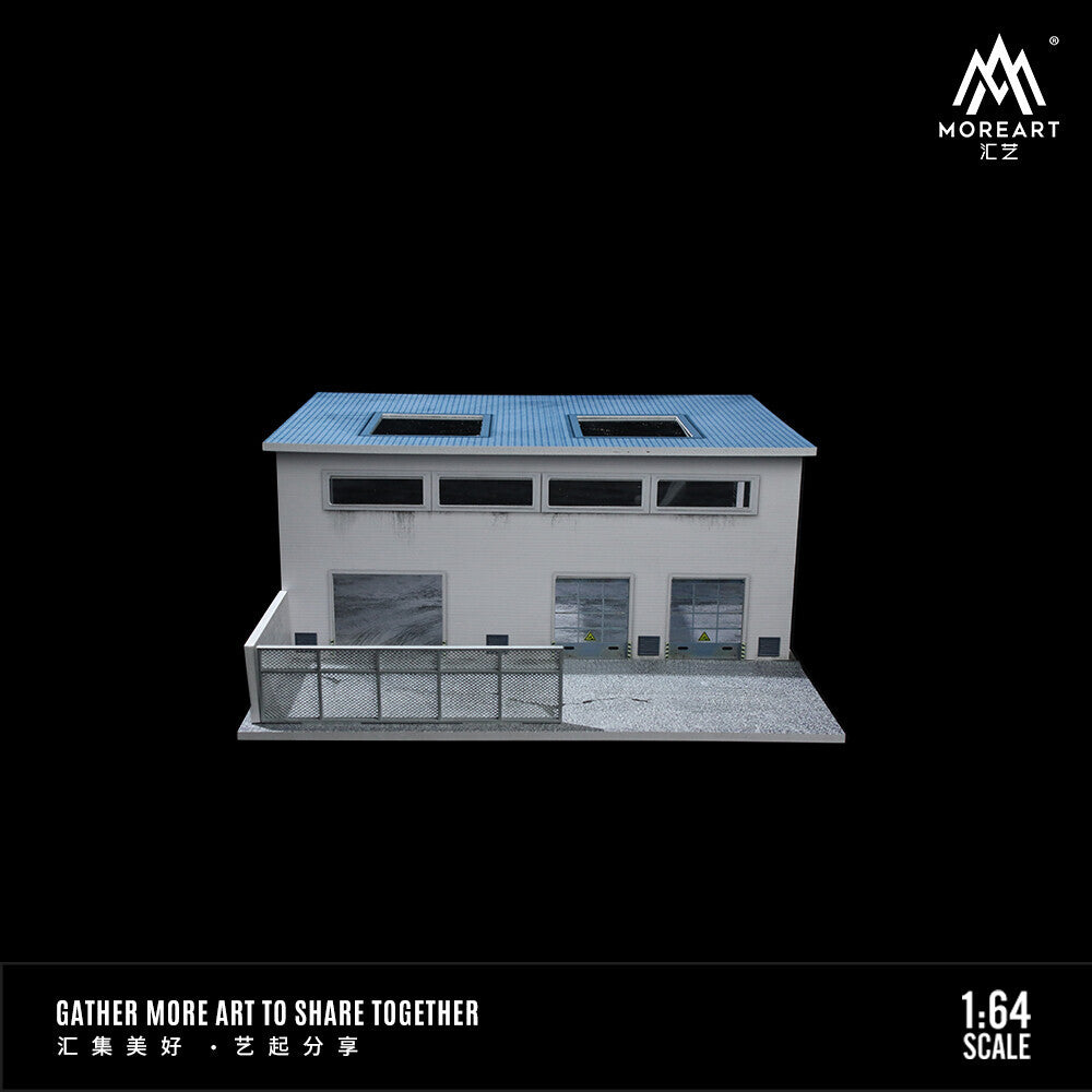 1/64 Factory Garage Model With Light Parking Lot Display Case Scene