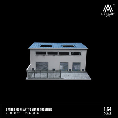 1/64 Factory Garage Model With Light Parking Lot Display Case Scene