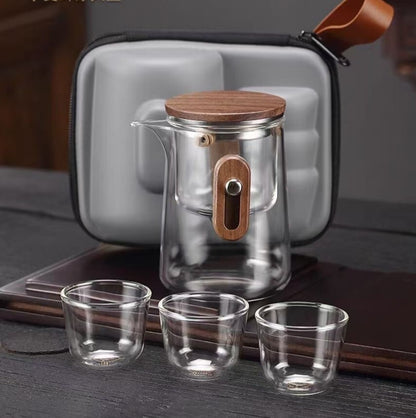 4pcs set teapot with infuser High Borosilicate GlassTea set Kettle Tea Portable