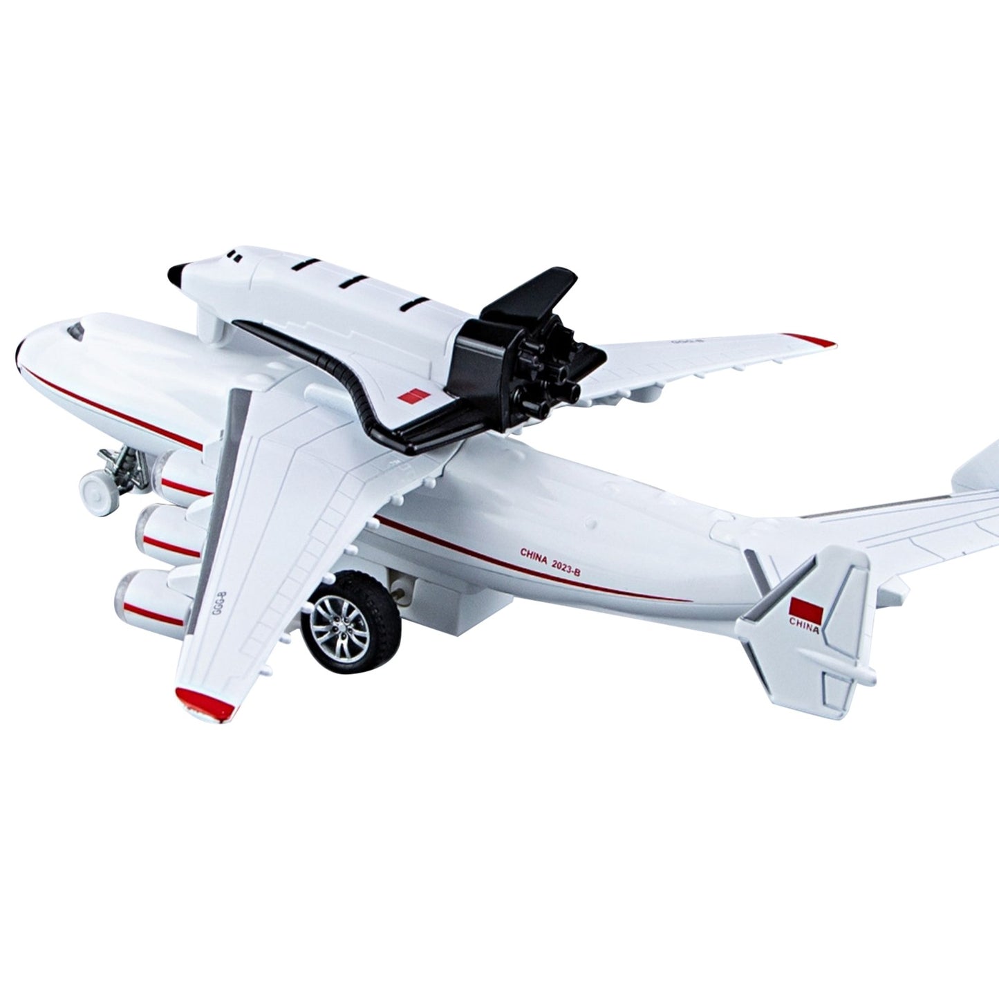 1/400 Soviet An-225 Plane w/Buran Orbiter Model Sound Light Pull Back Toy Decor.