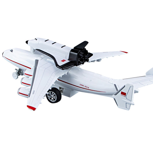 1/400 Soviet An-225 Plane w/Buran Orbiter Model Sound Light Pull Back Toy Decor.
