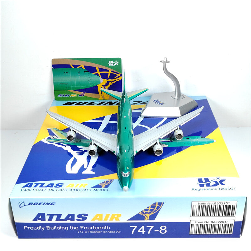 1:400 HX Model ATLAS AIR BOEING B747-8F Aircraft Airplane Diecast Plane Model